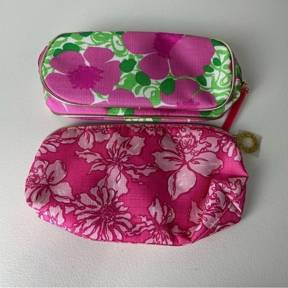 Lilly Pulitzer 2 Piece Estée Lauder Makeup Travel Cosmetic Bags